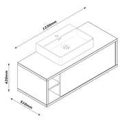 Base Lavabo con Lavandino - 123x42x51 cm
