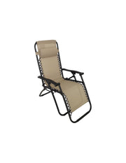 Sdraio in Acciaio e Corda Granada Beige 165x65x114 cm