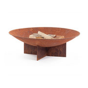 Braciere in Acciaio Effetto Legno Naturale Nebraska Diam. 73 x 24h cm