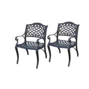 Coppia di sedie nere in alluminio pressofuso verniciato 64x67 - H.88 cm