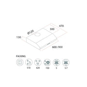 Hotte sous meuble Samet Group Classic 90 blanche