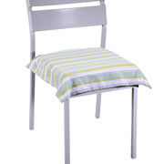Coussin rayé sarcelle teint en fil cm40x40h4