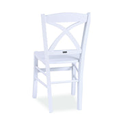 Chaise de bois de hêtre blanc assis dans le 45x45xh.89 cm multicouche.