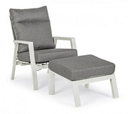 Pouf en aluminium avec coussin lunaire Kledi