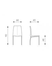 4x Chaise en similicuir - Viva