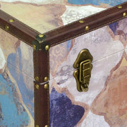 Malle rectangulaire en cuir écologique bleu marocain 1-4 cm80x40h50