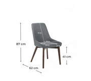 Lot de 4 chaises en tissu 62cm x 49.5cm H. 87cm