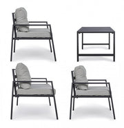 Salon de jardin anthracite avec coussins amovibles