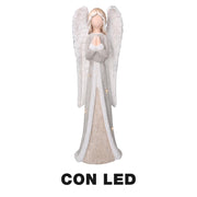 Ange en résine avec led dorée cm22x16h66