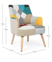 Fauteuil tissu patchwork Galatea