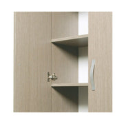 Meuble à chaussures polyvalent orme en bois mélaminé 2 portes h130x71x38 cm