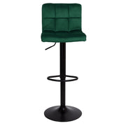 Tabouret réglable vert foncé avec pieds noirs mats