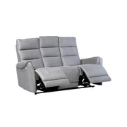 3 canapé-mange avec 2 fauteuils inclinables électriques dans le nabuk gris clair 187 x 98 x 109 cm