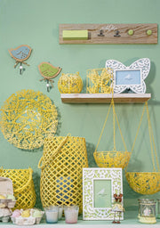 4x Pot Suspendu Papillon Jaune D 25