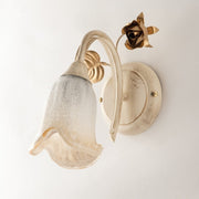 Applique en fer Ivoire Or rose une lumière 23x h26 cm