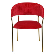 Fauteuil en velours Brendeburg rouge