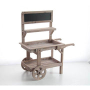 Chariot décoratif pour fenêtres décorations avec tableau noir 87 x 47 x 109 h cm