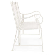 Banquette pliante deux places en acier blanc EMILY 115x60x h92 cm