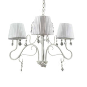 Chandelier blanc moderne à 3 légers avec des lampes en tissu 55 cm