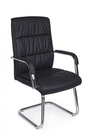 Fauteuil de bureau Sydney avec accoudoirs en similicuir noir