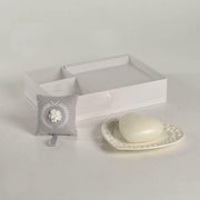 Bougie avec soucoupe coeur Jupiter hellebores fleurs cm26x17h4,5 - 15 heures