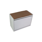 Meuble à chaussures avec banc Susa, couleur blanche, ouverture à rabat