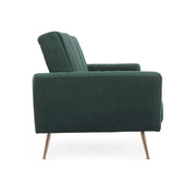 Canapé convertible 3 places JOHNNY en velours vert foncé 210x83x h85 cm