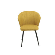 Chaise rembourrée jaune avec pieds en métal noir L 44 x P41 x H 82 cm