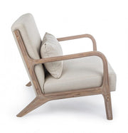 Ancilla Fauteuil vintage en coton lin avec coussin