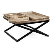 Table basse Tray avec plateau 90x90 cm