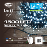 Chaîne linéaire 1500 LED blanc froid 60,5m en touret
