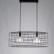 Lustre suspension industrielle en fer Cuivre Noir à deux lumières 61x h25 cm