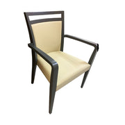 Fauteuil Alpha en bois éco-cuir beige