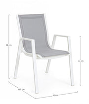 Chaise Pelagius blanche avec accoudoirs