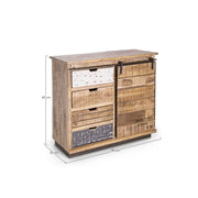 Buffet 1 porte 4 tiroirs Tudor cm 90 x 35 x 85 h