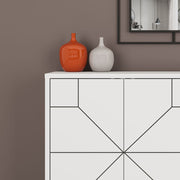 Meuble de rangement 4 portes Dune blanc L 123 x P 35 x H 77,4 cm