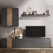 Système mural Sabry 301 cm chêne titane Kadiz