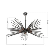 Plafonnier Salem MDL3806 5 lumières en métal noir