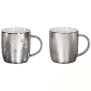 Mug Bombé 370 Cc Tout Argent Porcelaine Argent