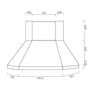 Hotte aspirante URBAN CORNER en inox bruni 105x105 cm