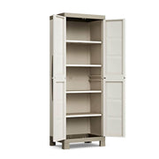 Armoire polyvalente avec deux portes et quatre étagères Beige EXCELLENCE 65 x45x h182 cm