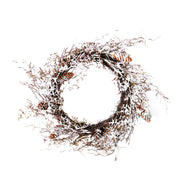 Couronne en plastique de pin enneigé avec pommes de pin cm60x60h13