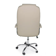 Fauteuil de bureau en éco-cuir gris tourterelle Dehli