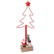Sapin en métal LED avec Père Noël rouge cm7x15h39