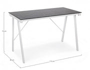 Young Smoke bureau plateau en verre 113x58 cm