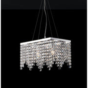 Lustre chic et fer chromé deux lumières strass carré 48x30x h28 cm