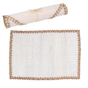 Nappe chemin de table rectangulaire en tissu blanc cm30x150