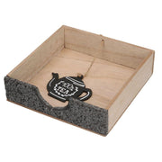 Porte-serviettes en teck carré en bois d'ardoise cm20x20h5