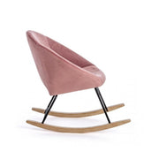 Fauteuil à bascule en velours Vieux Rose ANNIKA 74x77x h74 cm