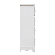 Commode de chambre en MDF avec quatre tiroirs Bianca BLANC 31,5x26x h80 cm